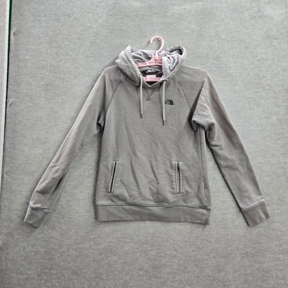 The‎ North Face Women Hoodie M Gray Long Sleeve Logo Cotton Polyester
